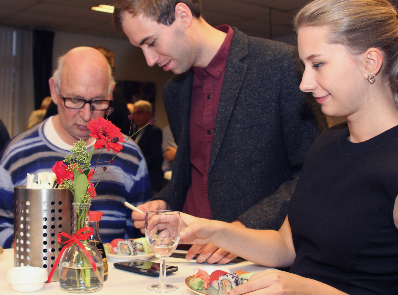 Afterwards, everybody enjoyed each other's company and the delcious Japanese food served by Sushi Time Amstelveen.